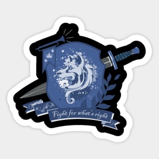 Dog crest, fight for what's right - Blue Sticker